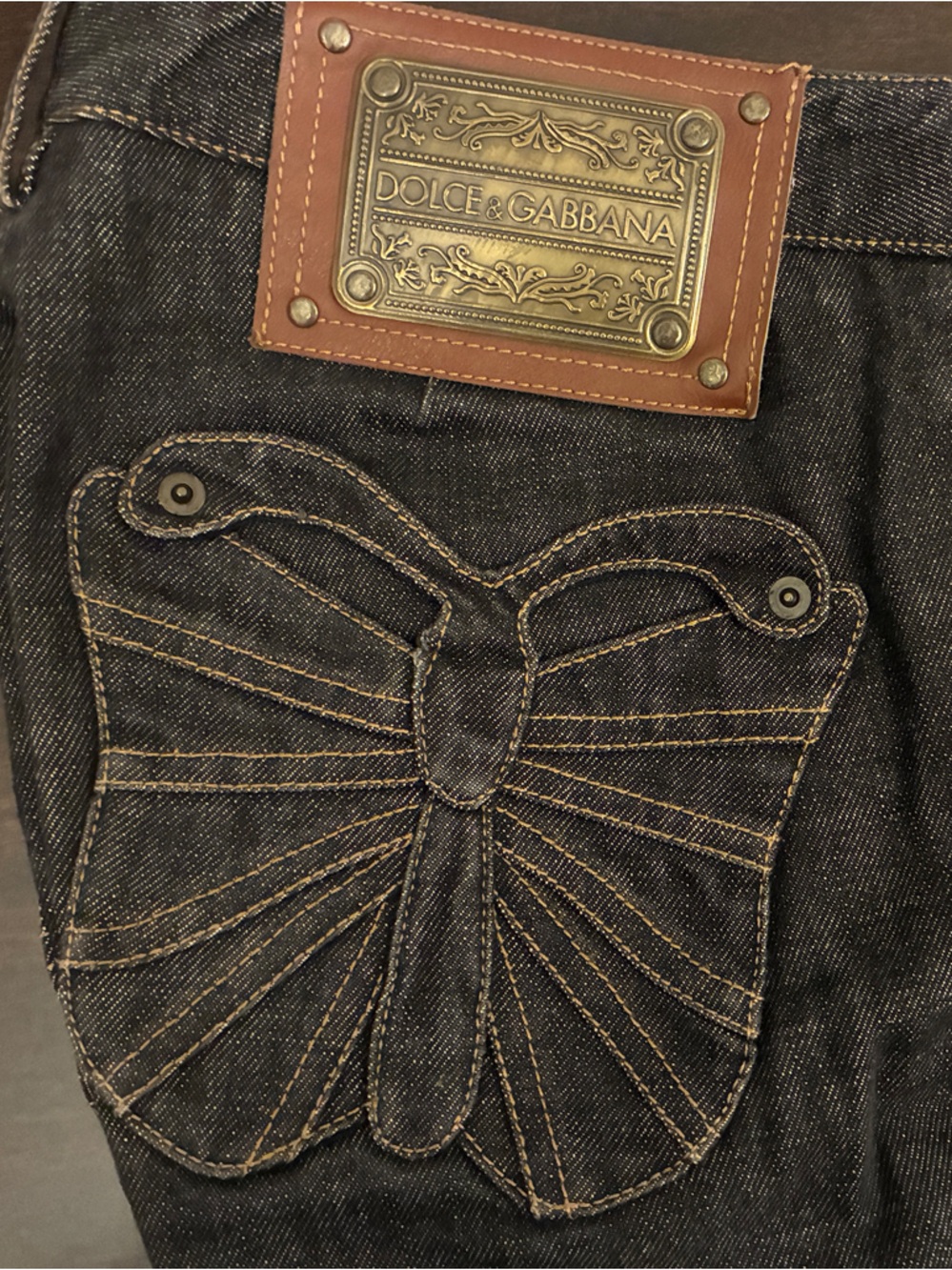 Dolce & Gabbana Black Slim Jeans with Butterfly Back Embroidery - Picture 7 of 15